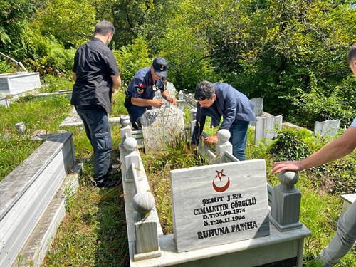 Kaymakamımız Sayın Muhammed Cezmi KANDEMİR, Gözalan köyündeki kıymetli Şehidimiz Cemalettin GÖRGÜLÜ'nün kabrini ziyaret ederek dua ettiler. 